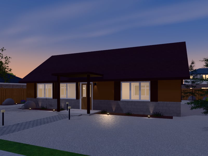 Compact Rustic House, exterior view