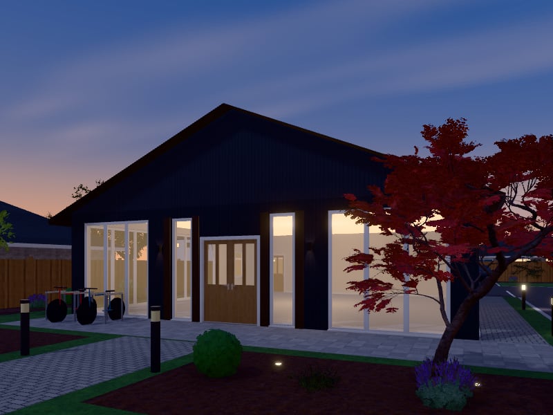 Compact Rustic Office, exterior view