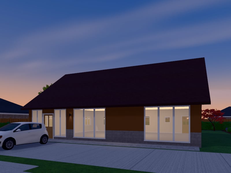 Large Rustic Salon, exterior view