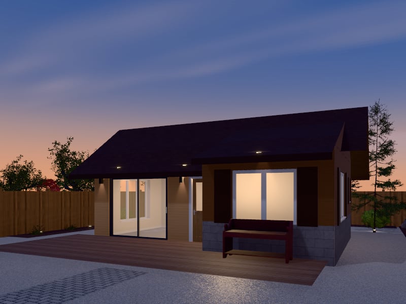 Large Rustic Tiny House, exterior view