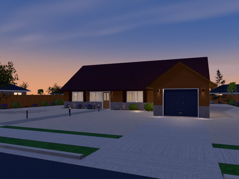 Compact Rustic Villa, exterior view