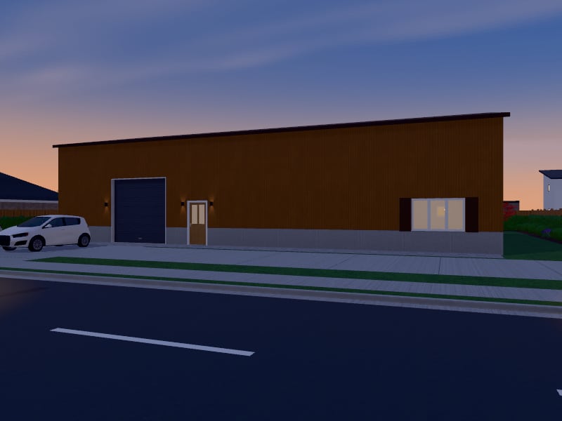 Rustic Warehouse, exterior view