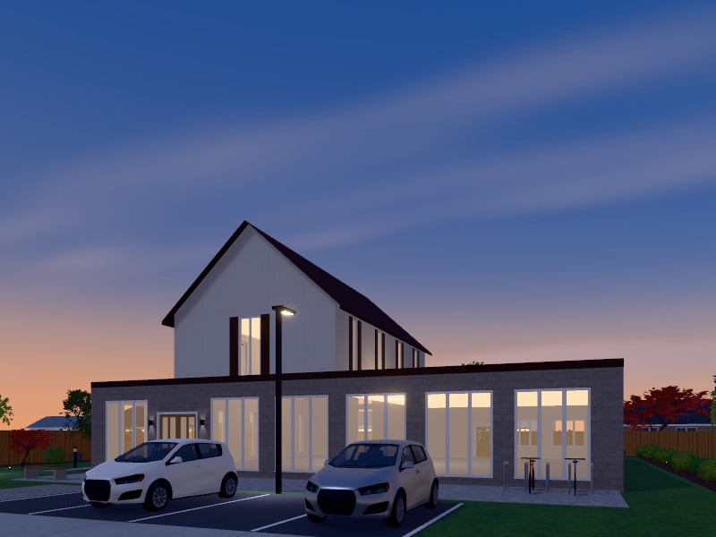 Compact Rustic Place of Worship, exterior view