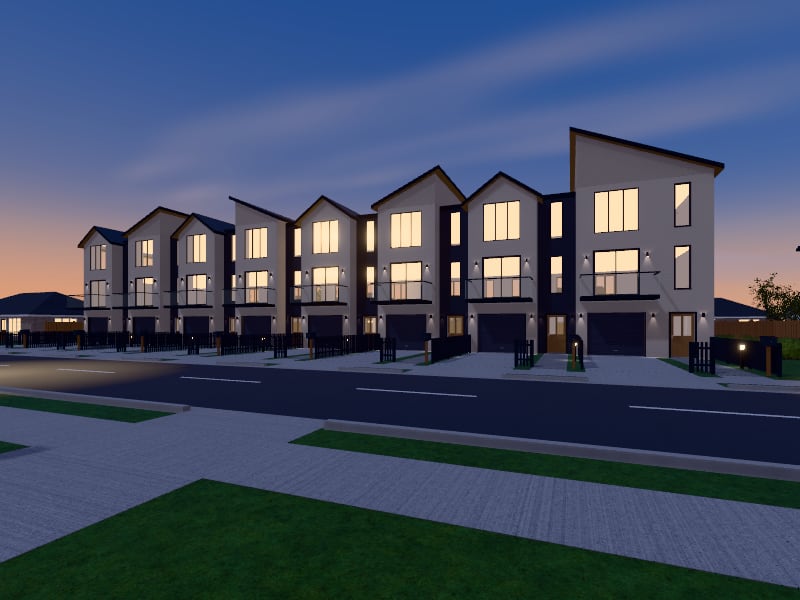 Large Scandinavian flat-pack Terrace, exterior view