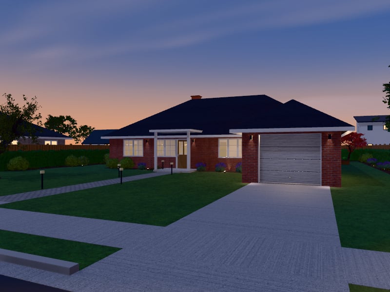 Large Traditional Bungalow, exterior view