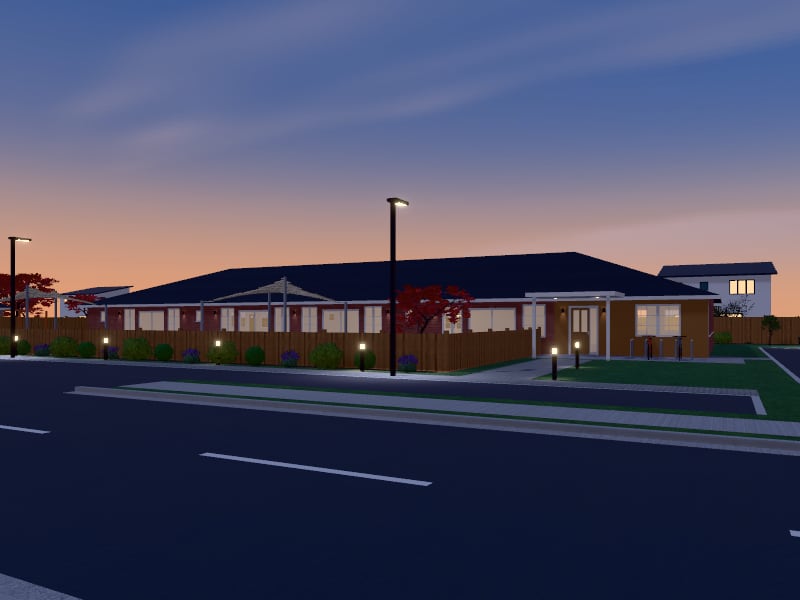 Large Traditional Childcare Centre, exterior view