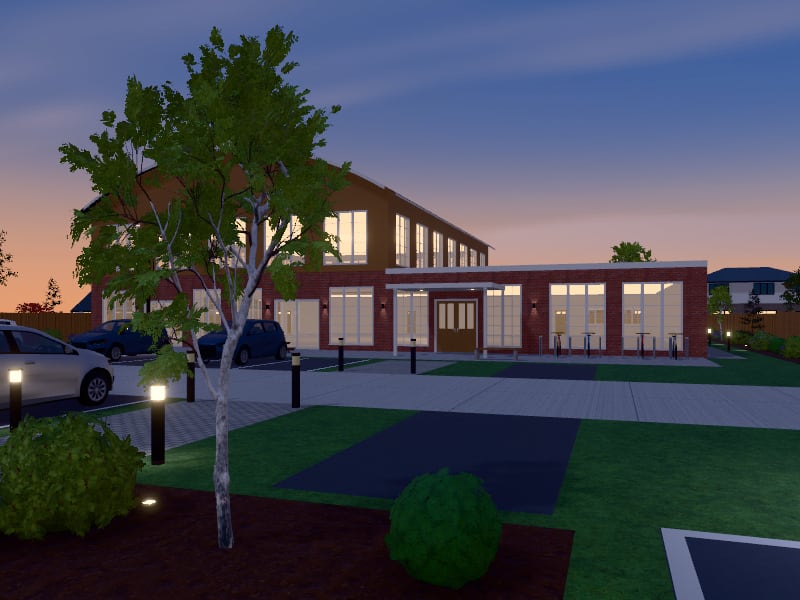 Large Traditional Community Centre, exterior view
