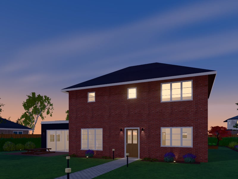 Large Traditional House with Extension, exterior view