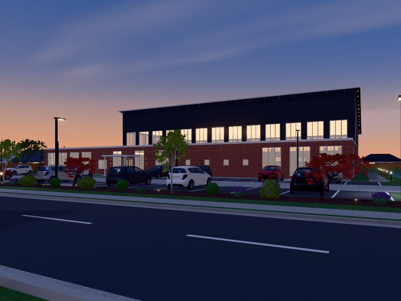 Large Traditional Sports Centre, exterior view