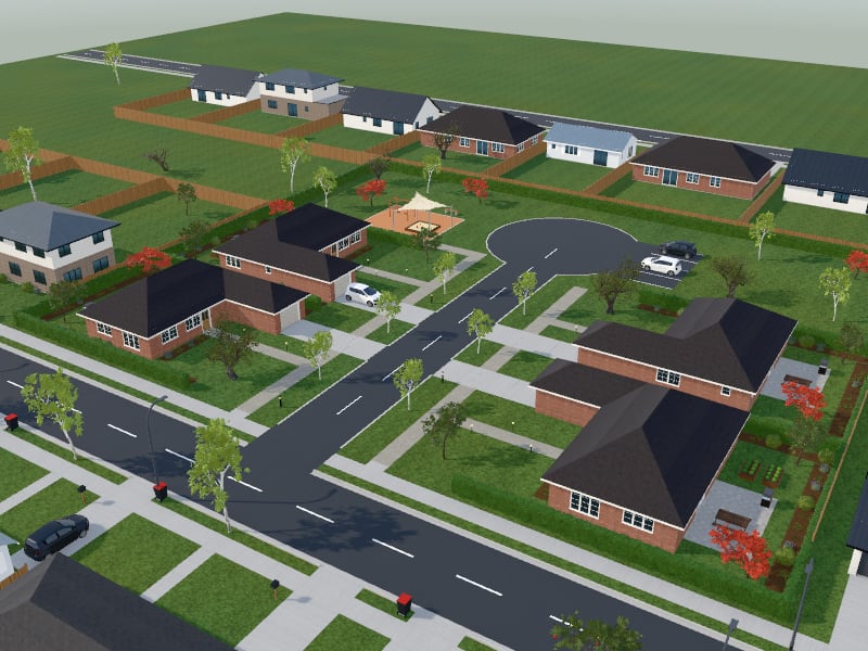 Compact Traditional Subdivision, exterior view