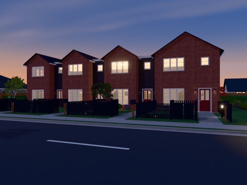 Compact Traditional Terrace, exterior view