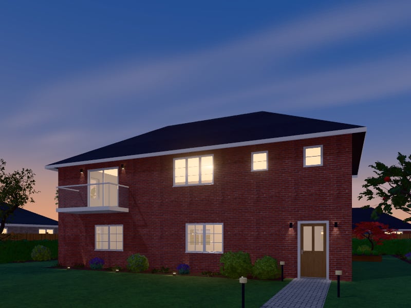 Large Traditional Townhouse, exterior view