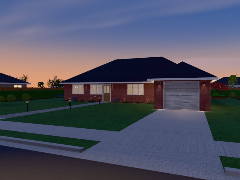Compact Traditional Villa, exterior view