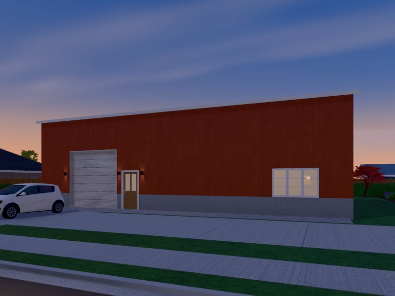 Compact Traditional Warehouse, exterior view