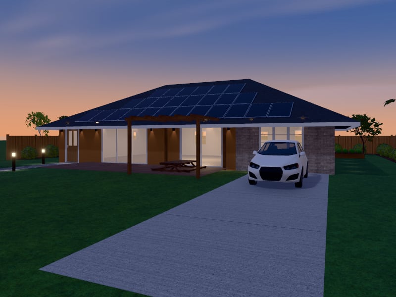 Transitional Sustainable House, exterior view