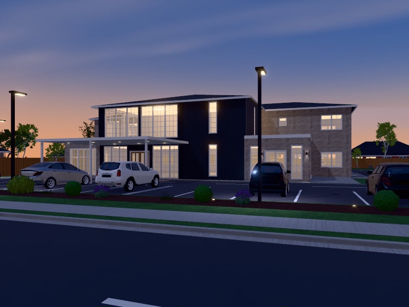 Large Transitional Medical Centre, exterior view