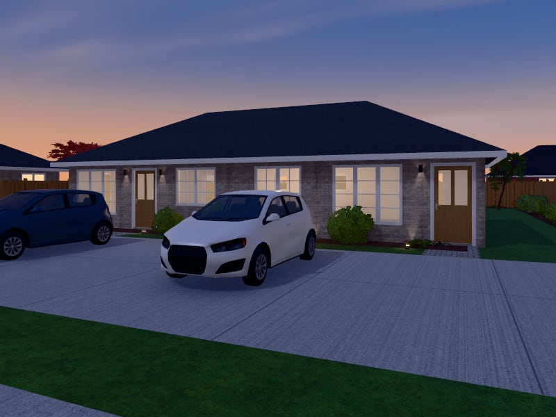 Compact Transitional Rental Units, exterior view