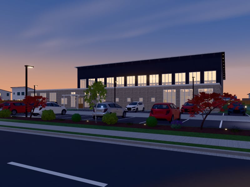 Transitional Sports Centre, exterior view