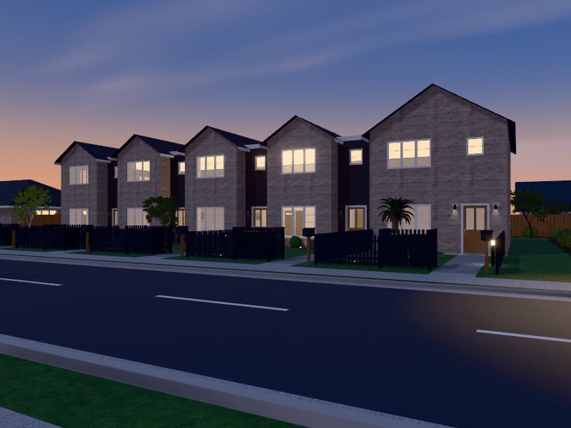 Compact Transitional Terrace, exterior view