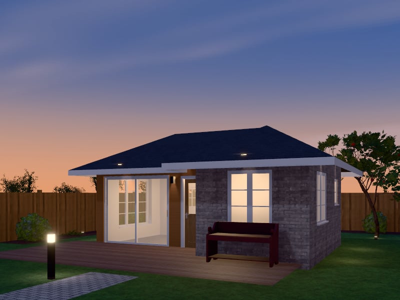 Transitional Tiny House, exterior view