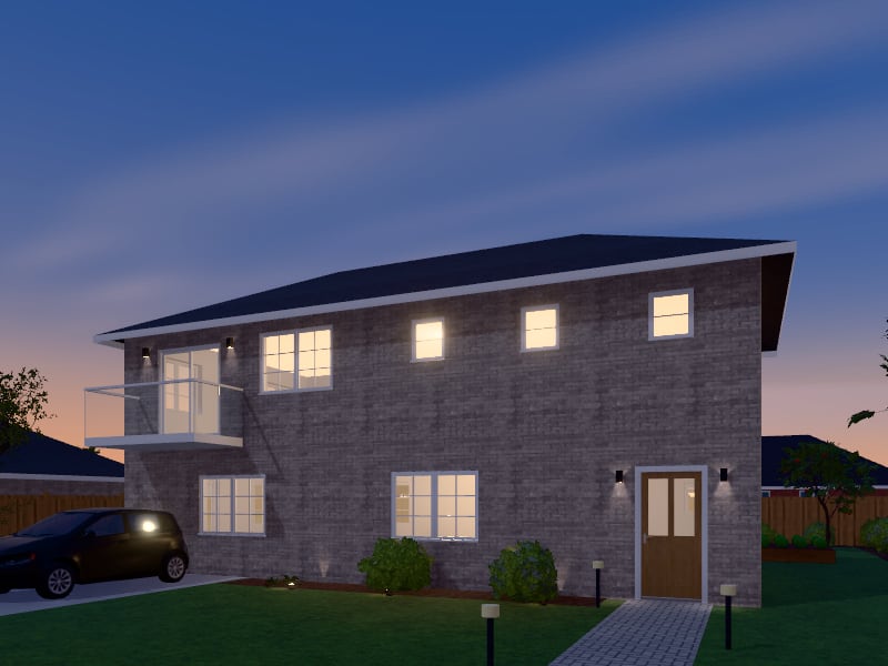 Transitional Townhouse, exterior view