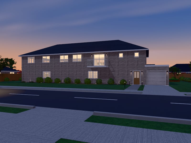 Large Transitional Villa, exterior view