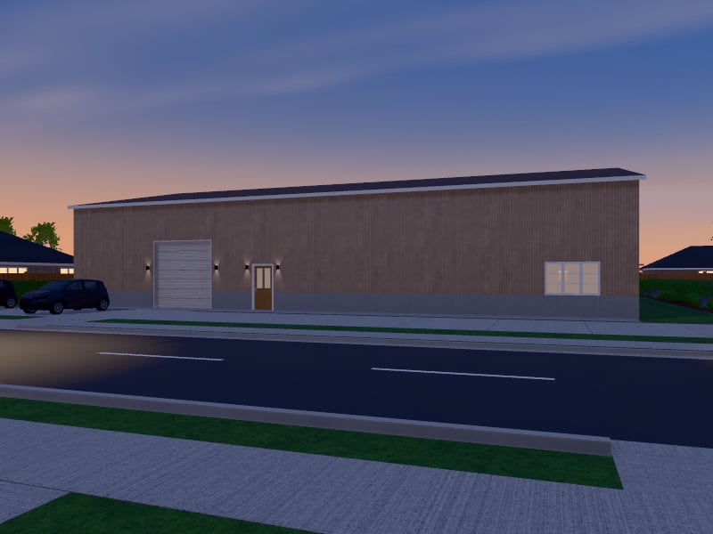 Large Transitional Warehouse, exterior view