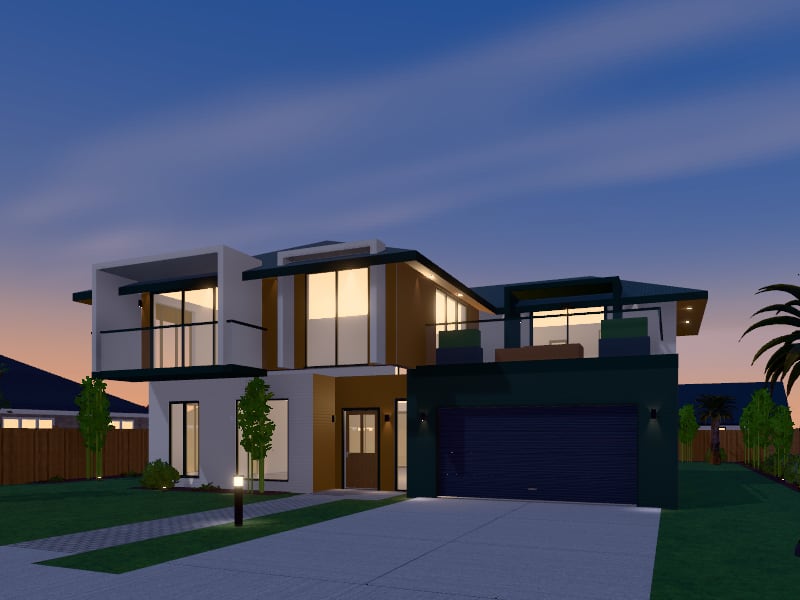 Compact Tropical Architectural Home, exterior view
