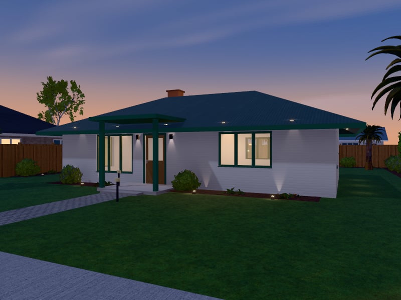 Compact Tropical Bungalow, exterior view