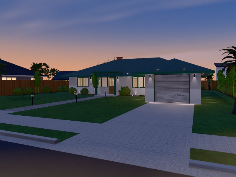 Large Tropical Bungalow, exterior view