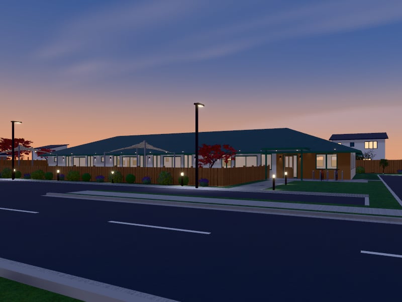 Large Tropical Childcare Centre, exterior view