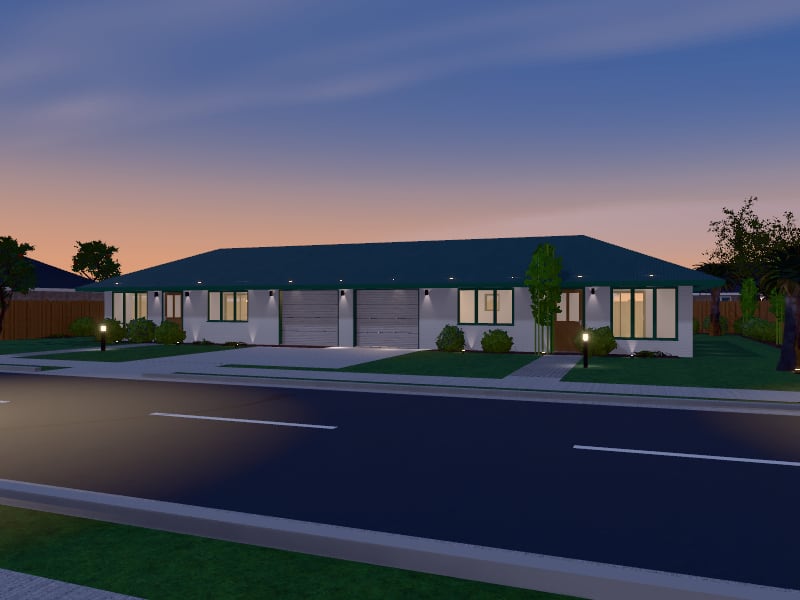 Compact Tropical Duplex, exterior view