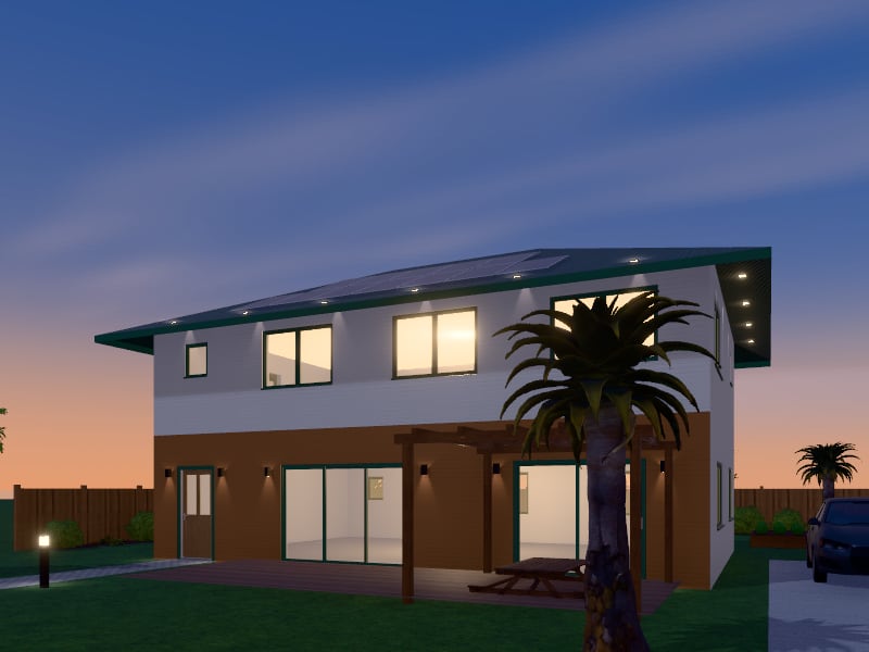 Large Tropical Sustainable House, exterior view