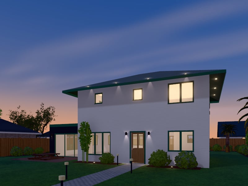 Tropical House with Extension, exterior view