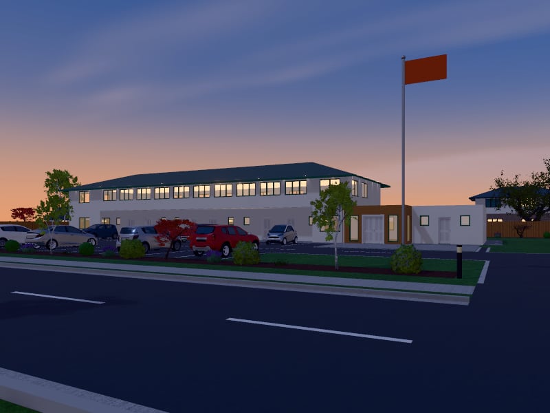 Large Tropical Motel, exterior view