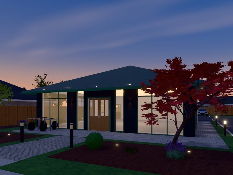 Compact Tropical Office, exterior view