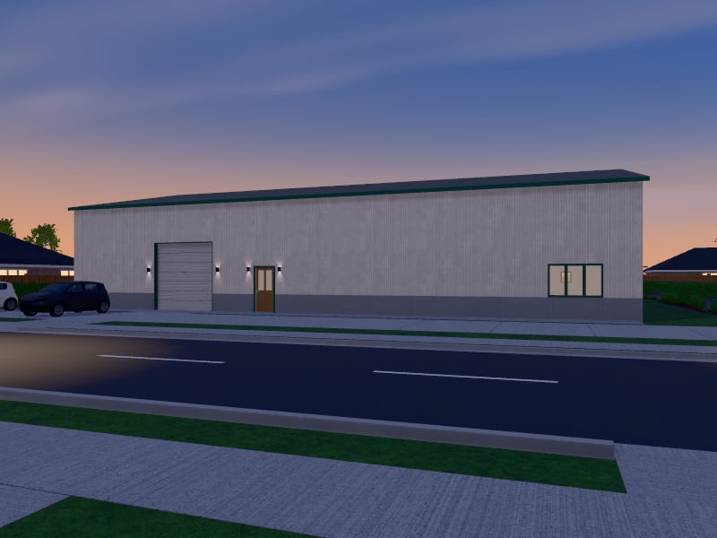 Large Tropical Warehouse, exterior view