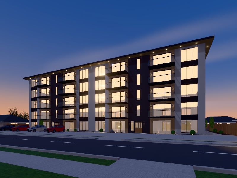 Large Zen Apartments, exterior view