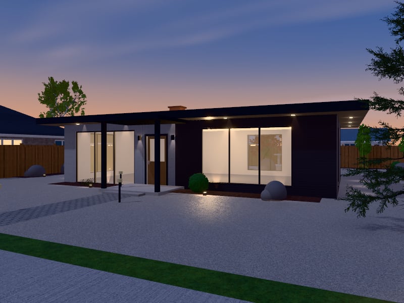 Compact Zen Bungalow, exterior view