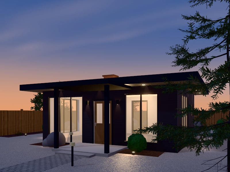 Compact Zen Cabin, exterior view