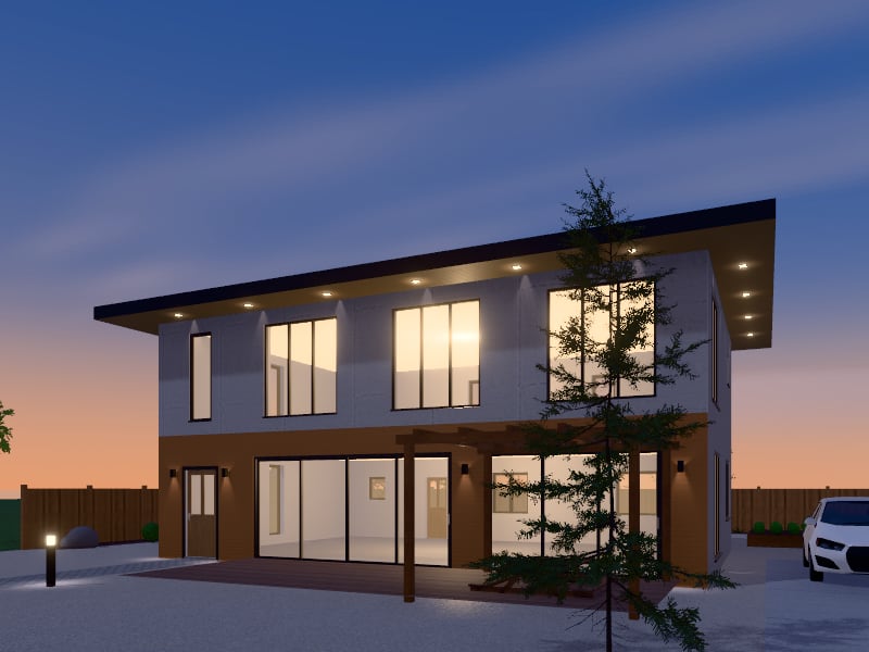 Large Zen Sustainable House, exterior view