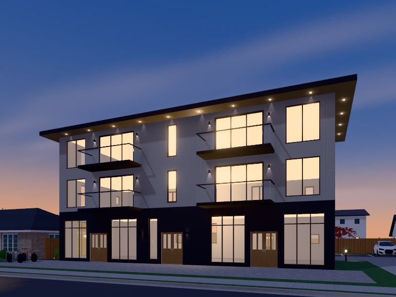 Compact Zen Mixed-Use Building, exterior view