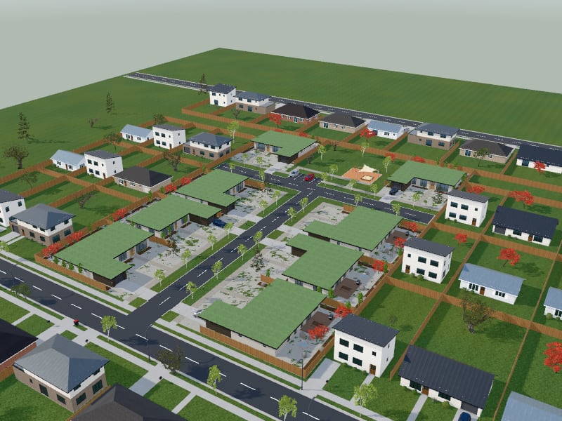 Large Zen Subdivision, exterior view