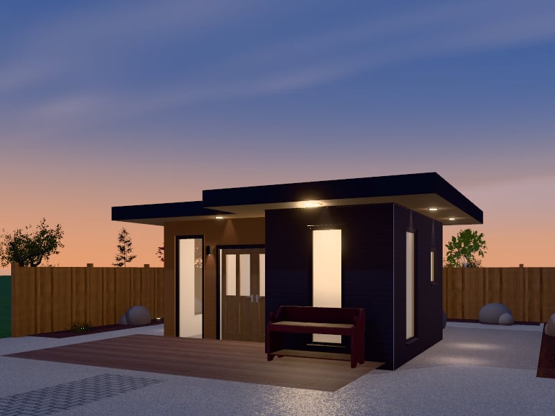 Compact Zen Tiny House, exterior view