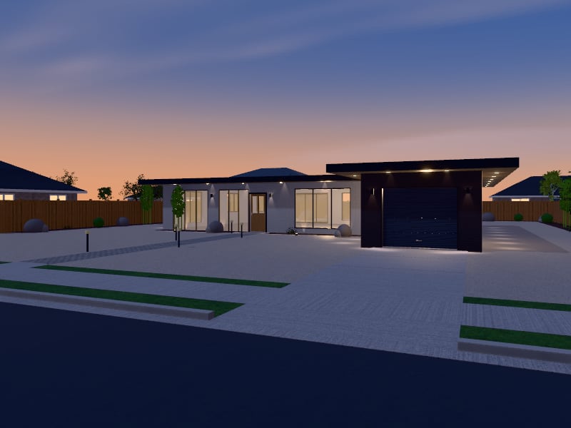 Compact Zen Villa, exterior view